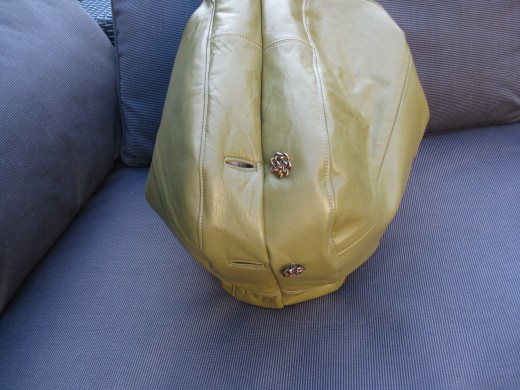 Lime Green Slouch FERN Hobo with amazing original gold Buttons